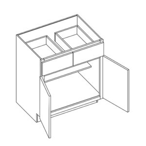 Plank Double Door Double Drawer Base Cabinet