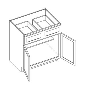 Shaker Double Door Double Drawer Base Cabinet
